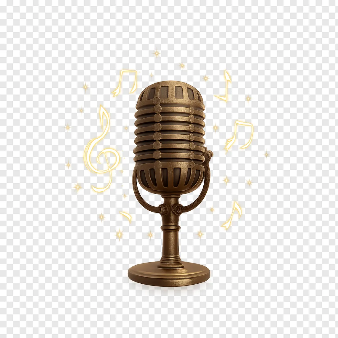 Vintage Microphone Music PNG Free Download