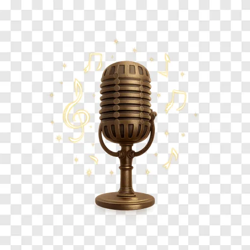 Vintage Microphone Music PNG Free Download
