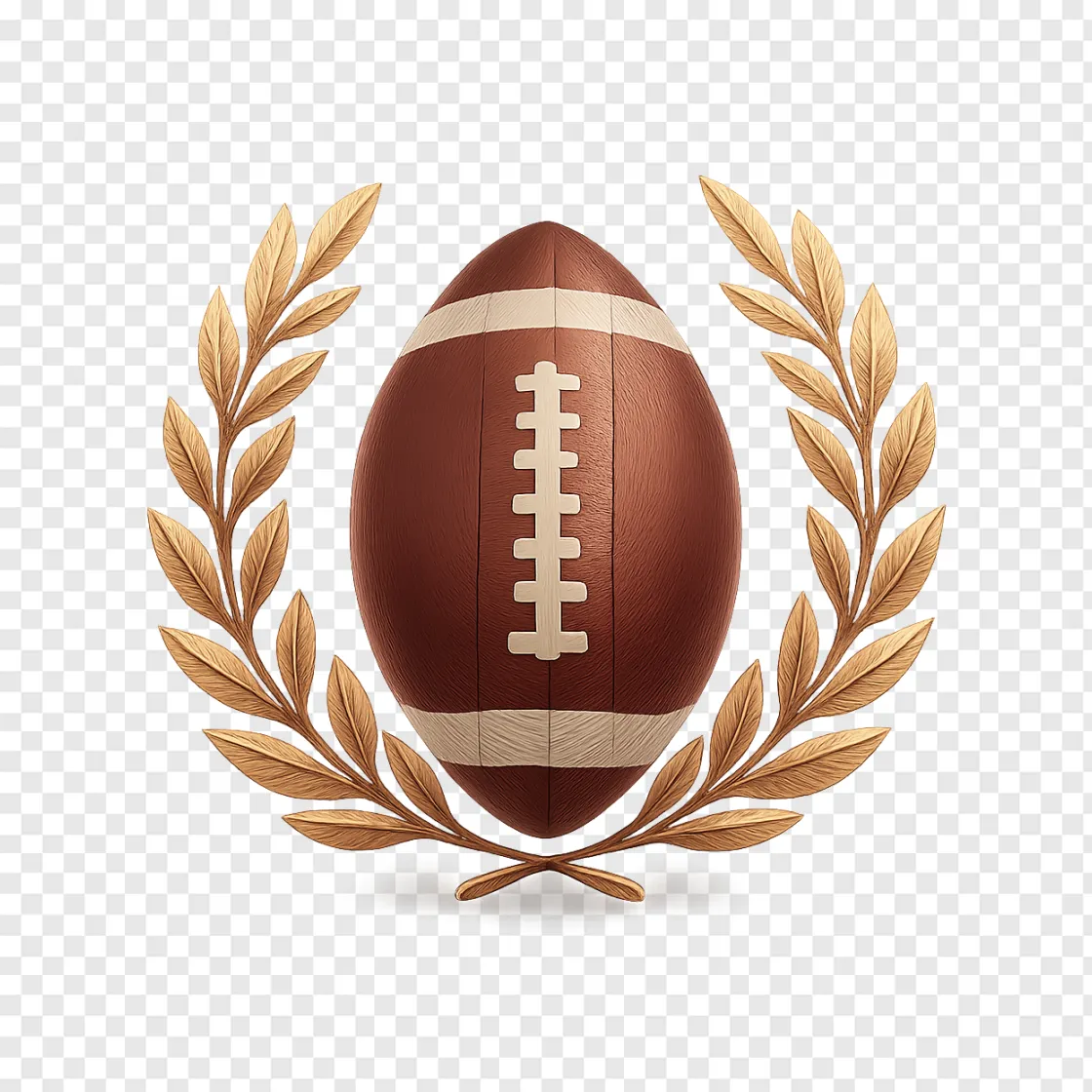 American Football With Laurel Wreath PNG