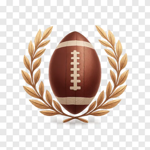 American Football With Laurel Wreath PNG