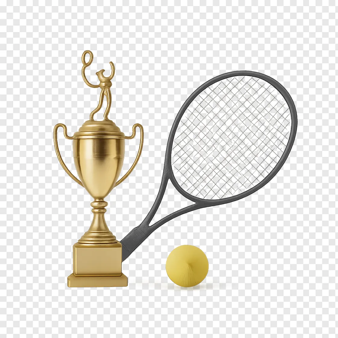 Tennis Trophy PNG: Champion Award Graphic