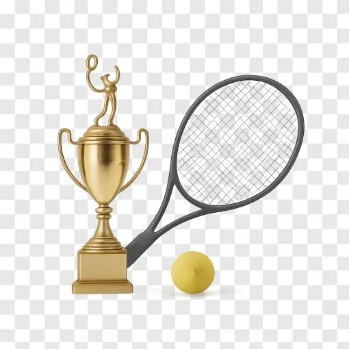 Tennis Trophy PNG: Champion Award Graphic