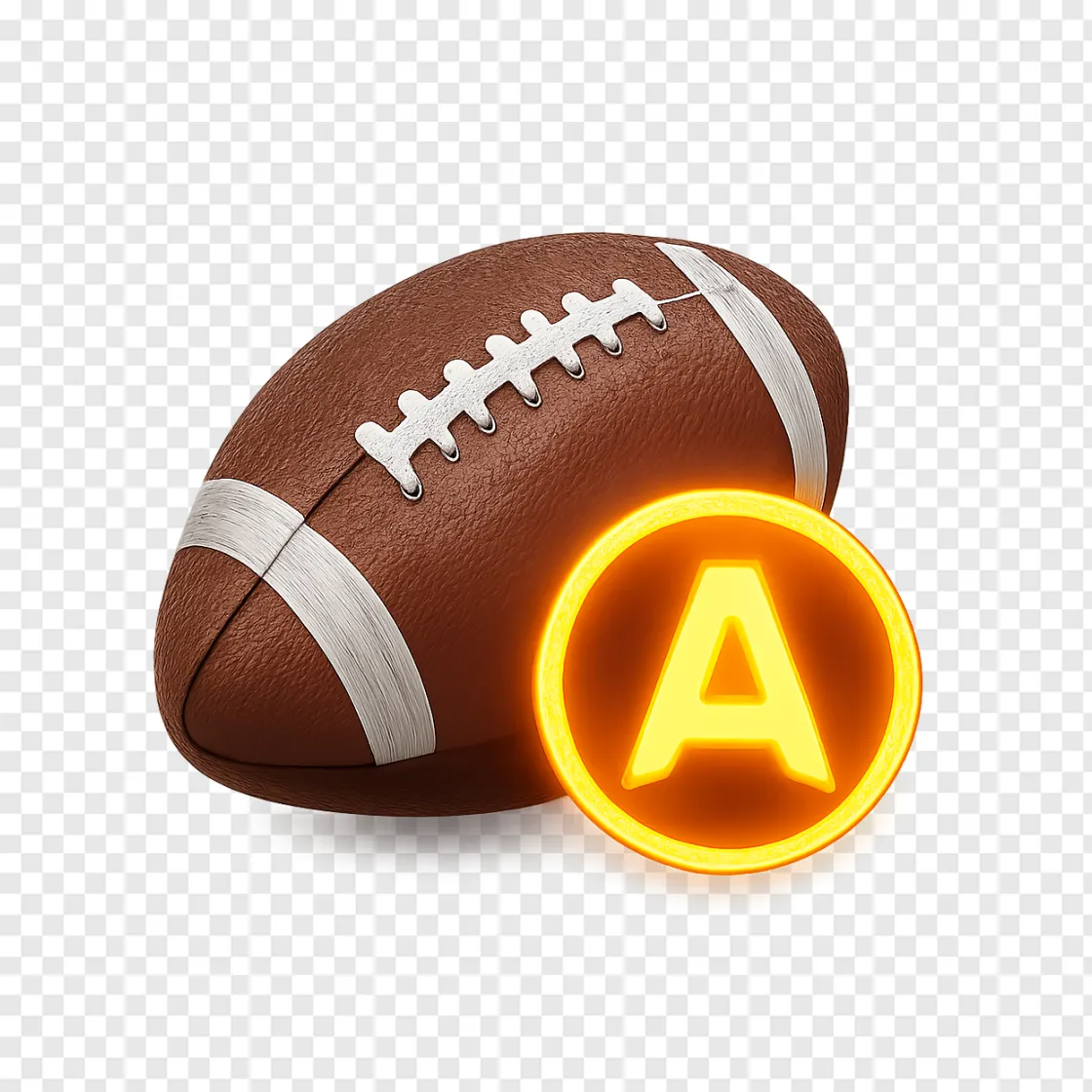 NFL Football With Grade Badge PNG For Sports Designs