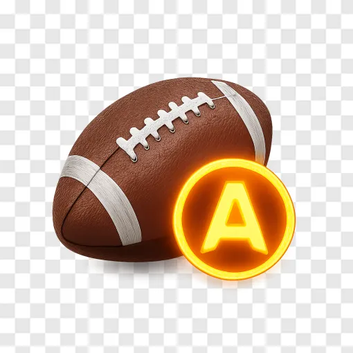 NFL Football With Grade Badge PNG For Sports Designs