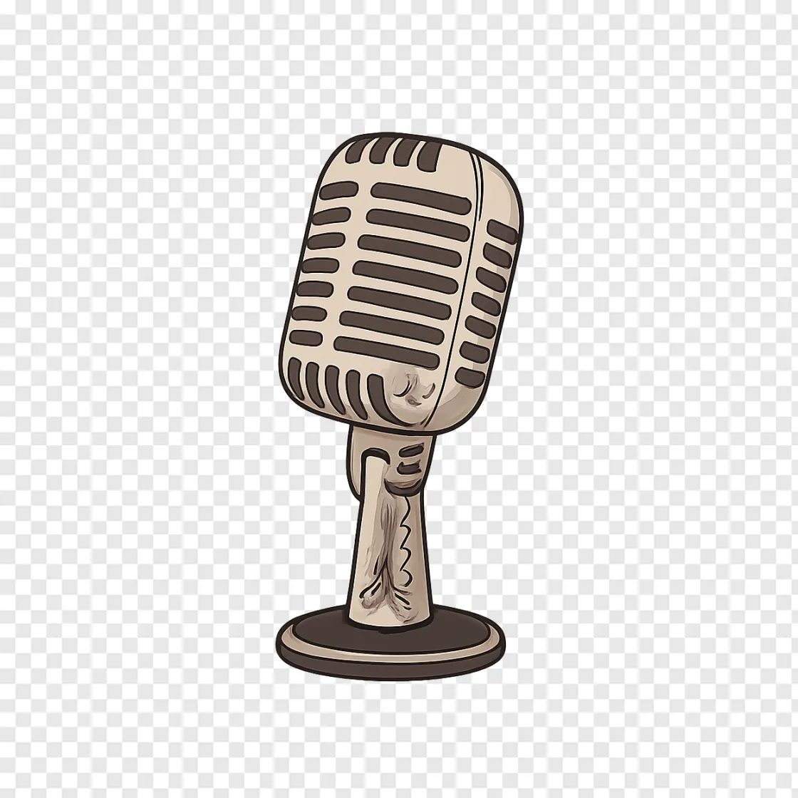 Vintage Stage Microphone PNG Transparent Image