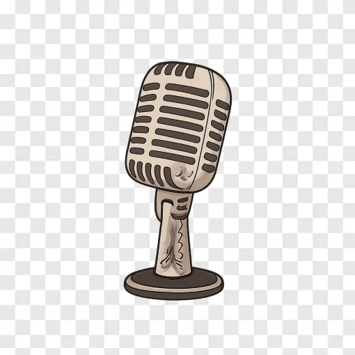 Vintage Stage Microphone PNG Transparent Image