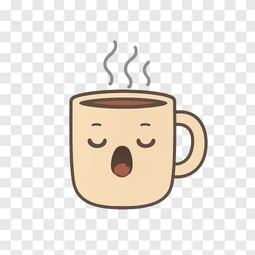 Tired Coffee Mug PNG Icon For Sleep And Exhaustion Themes