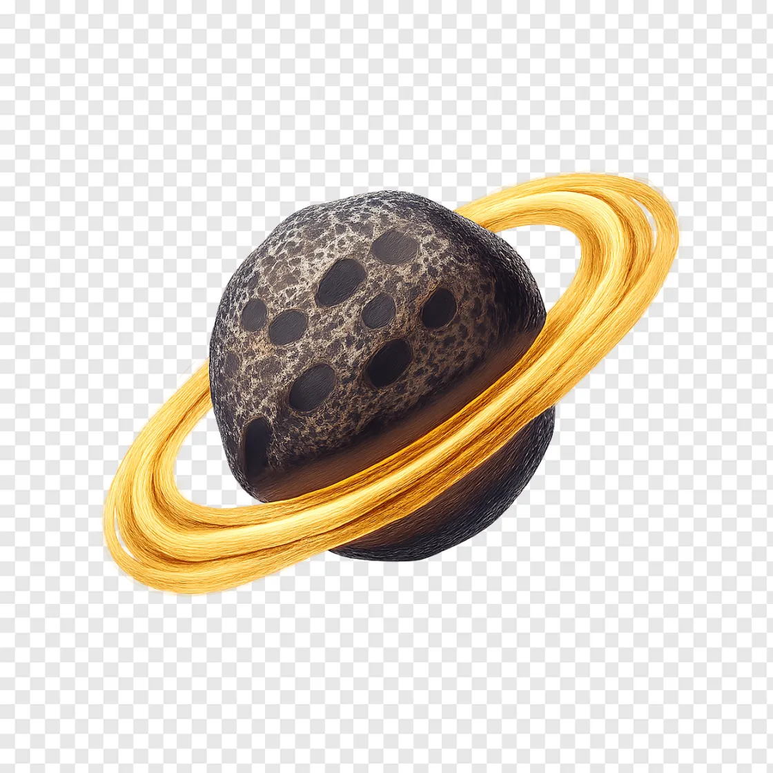 Chariklo Asteroid With Rings PNG Image For Space Designs