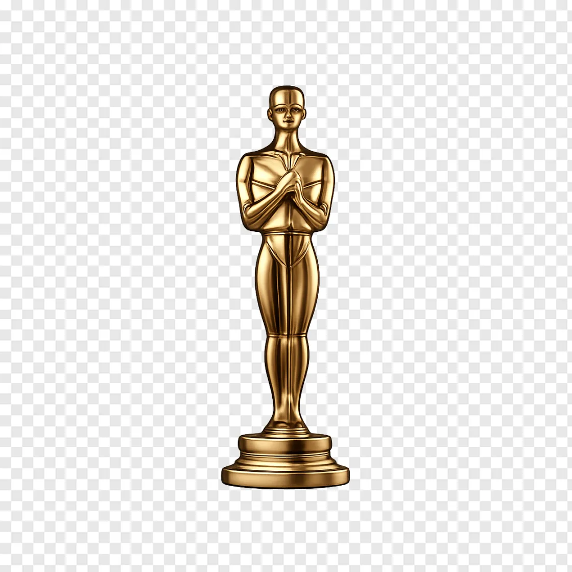 Golden Award Trophy PNG Transparent Background