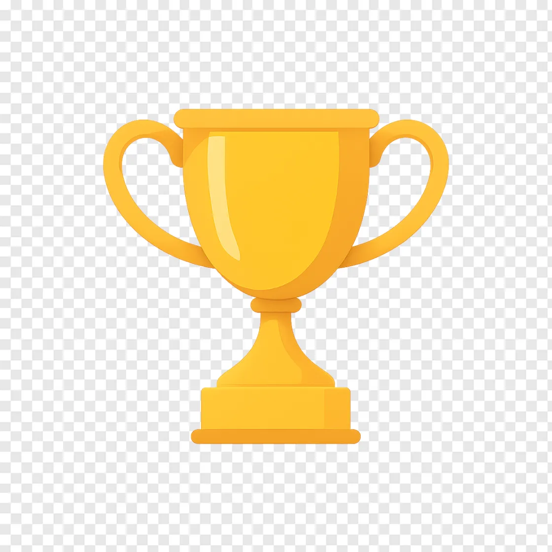 Golden Award Trophy PNG Image For Design