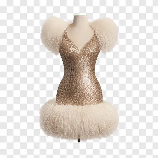 Vintage Sequin Dress Fashion PNG