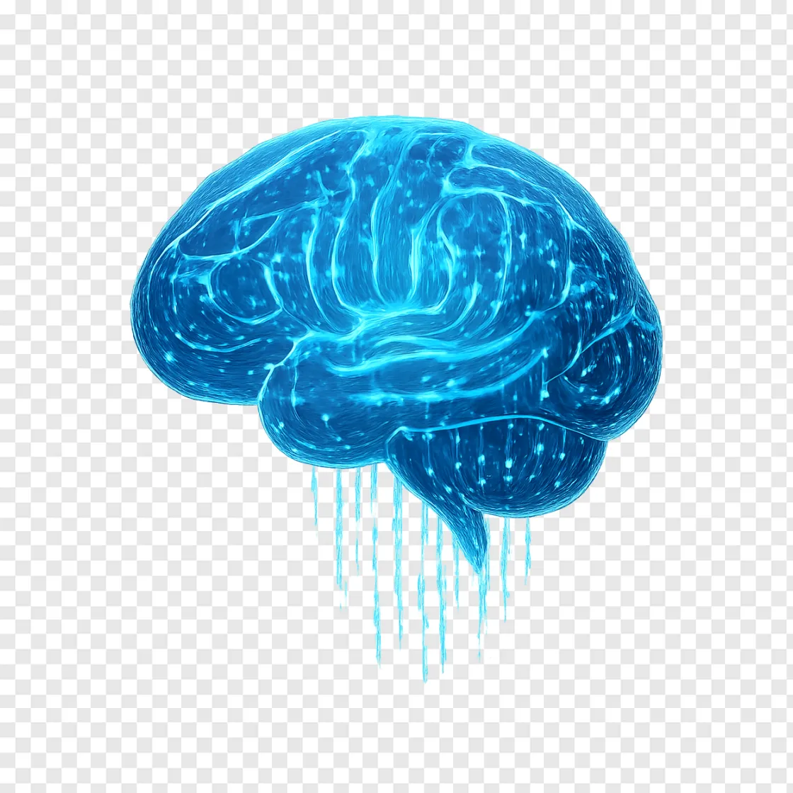 Futuristic AI Brain PNG Transparent Background