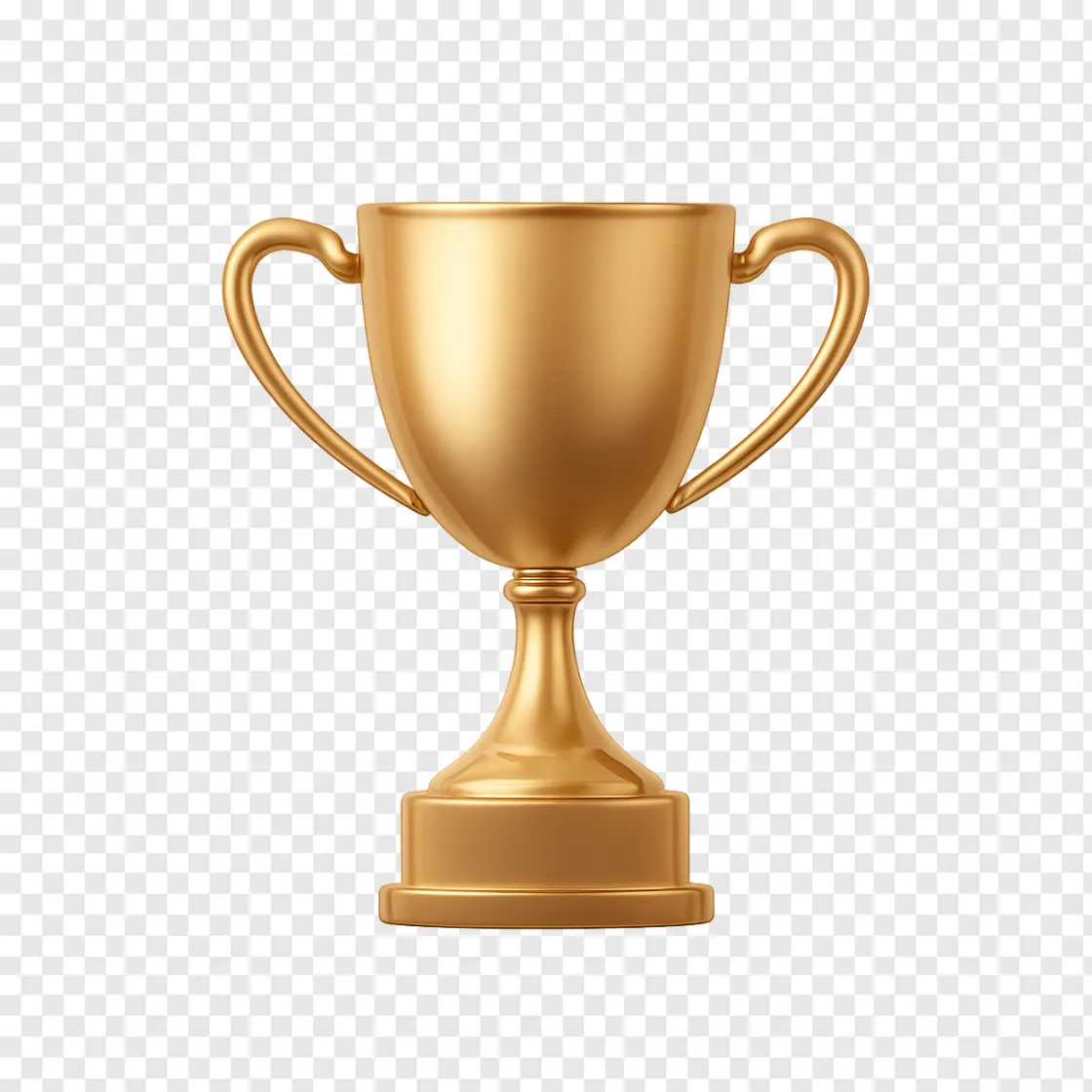 Golden Award Trophy PNG Image For Design