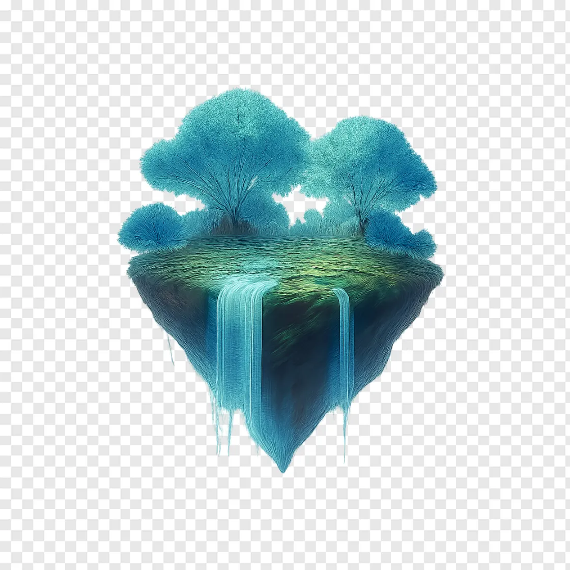 Magical Floating Island PNG Transparent Background