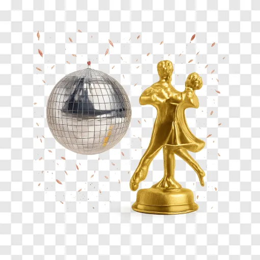 Disco Ball And Dance Trophy PNG Image