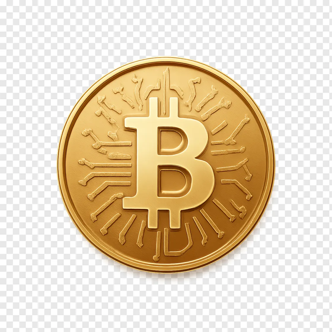 Cryptocurrency Gold Coin PNG Transparent Image