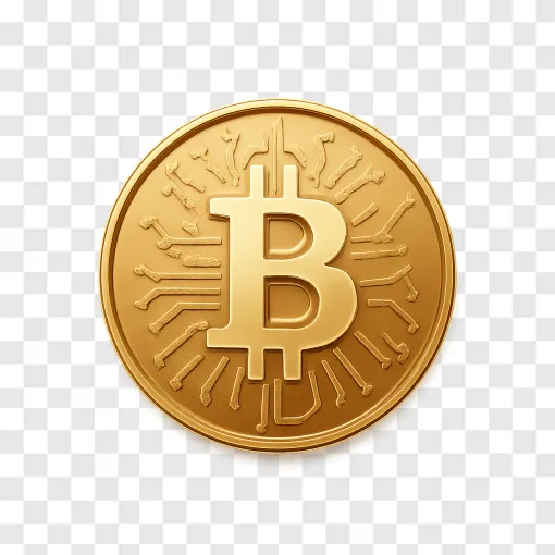 Cryptocurrency Gold Coin PNG Transparent Image