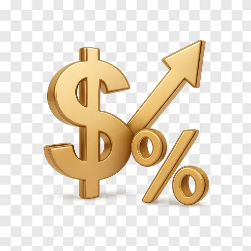 US Dollar Sign And Interest Rate Hike PNG Icon