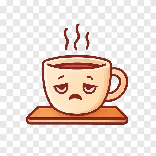 Tired Coffee Cup Burnout PNG Free Download