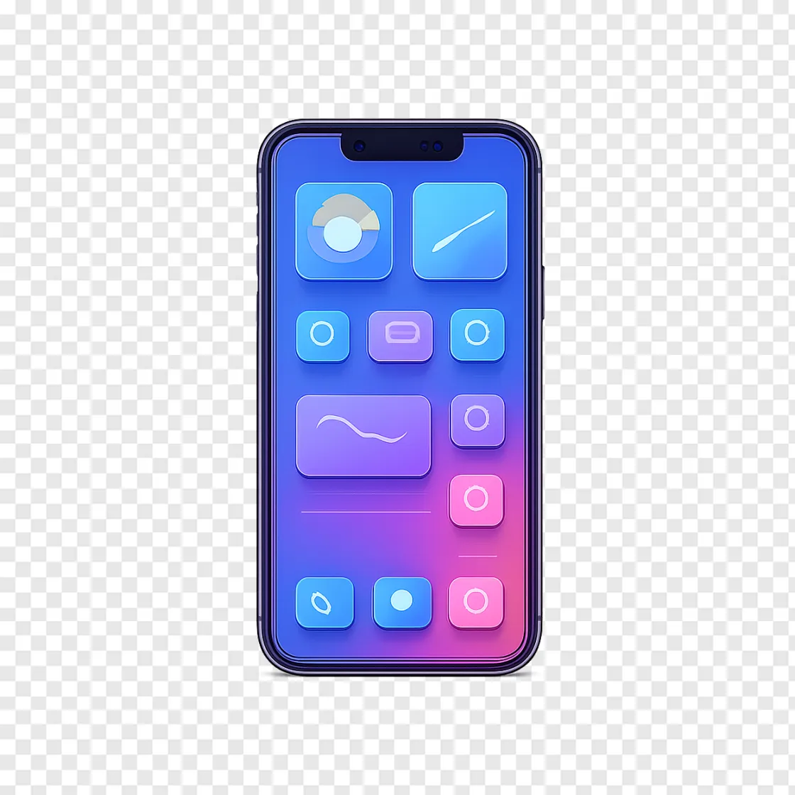 Modern IPhone UI Features PNG Design