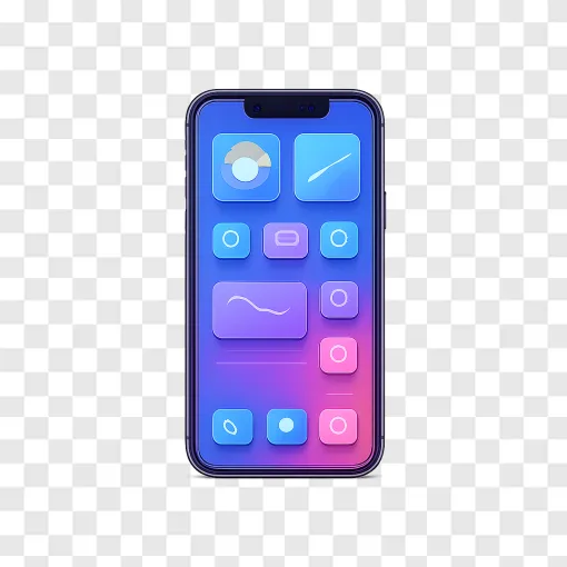 Modern IPhone UI Features PNG Design