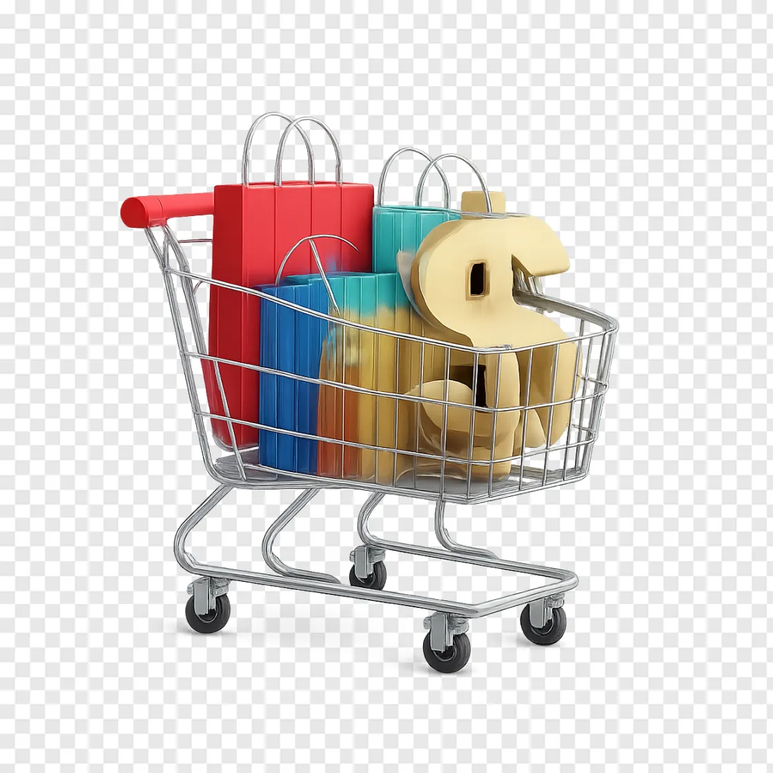 Retail Shopping Cart PNG Image For Financial Reports