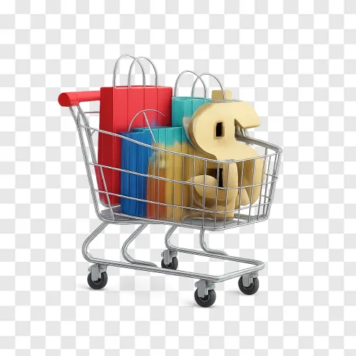 Retail Shopping Cart PNG Image For Financial Reports
