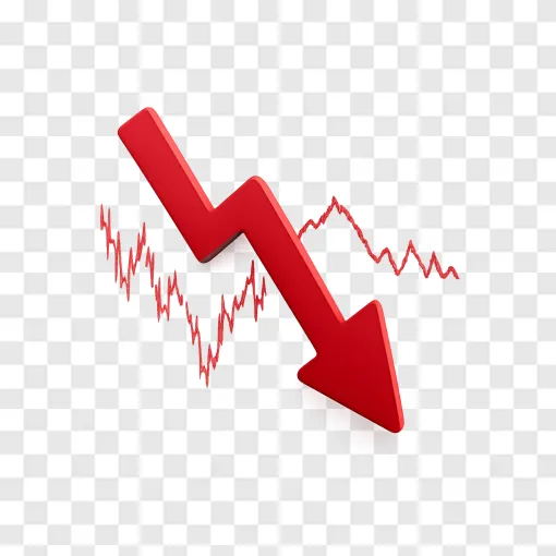 Stock Market Crash Red Arrow PNG Transparent