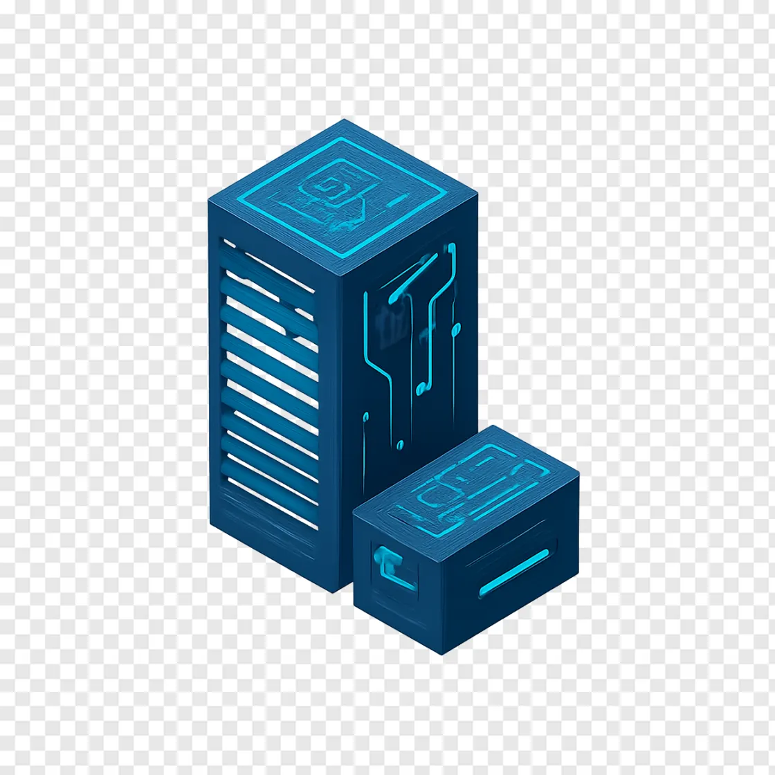AI Data Center Server Rack PNG Graphics
