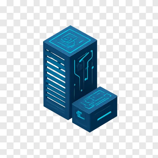 AI Data Center Server Rack PNG Graphics