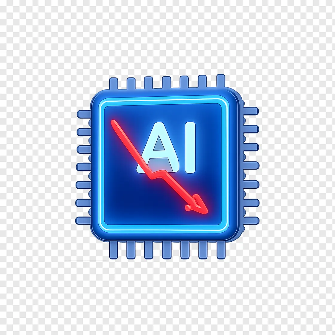 AI Stocks Downward Trend PNG Graphic