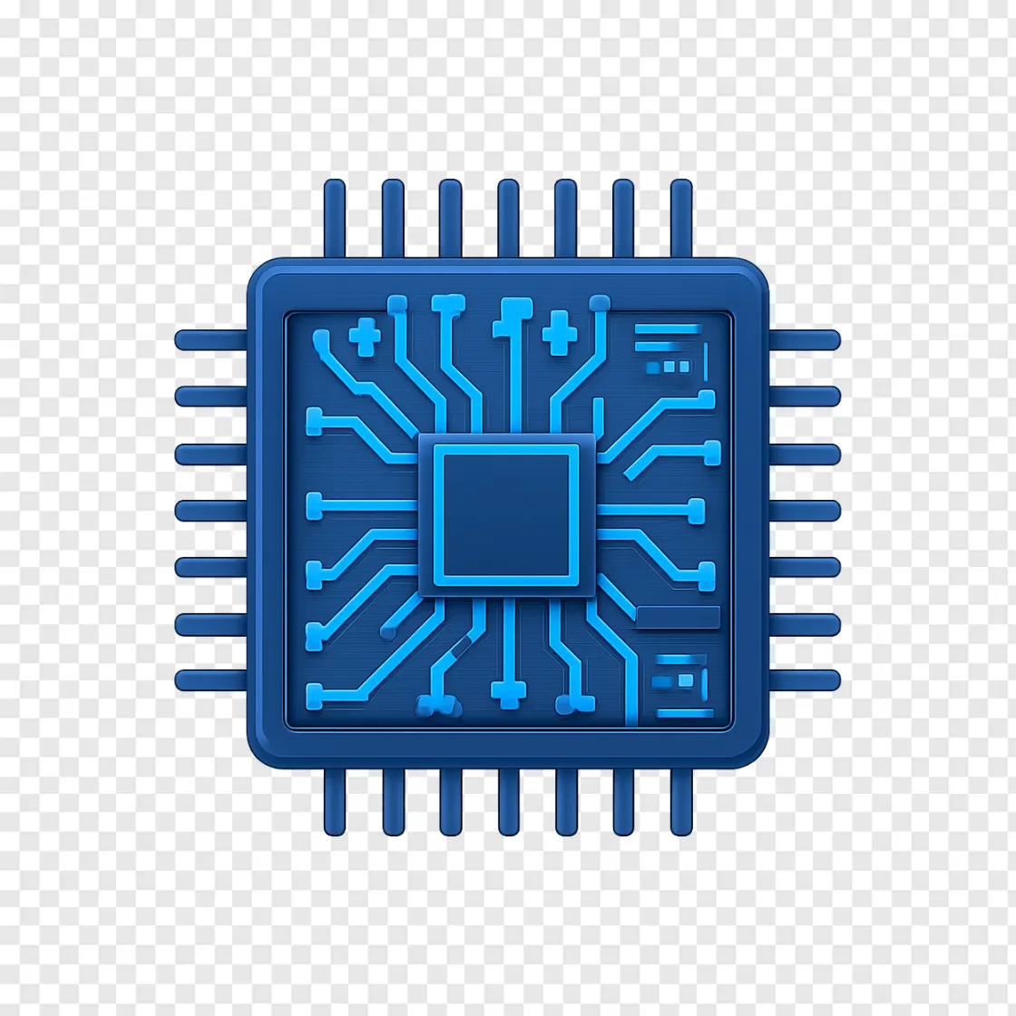 Futuristic Semiconductor Chip PNG Graphic For Tech Designs