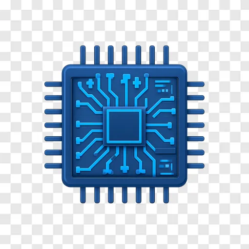 Futuristic Semiconductor Chip PNG Graphic For Tech Designs