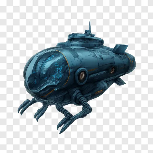 Sci-Fi Deep Sea Submarine PNG Transparent Image