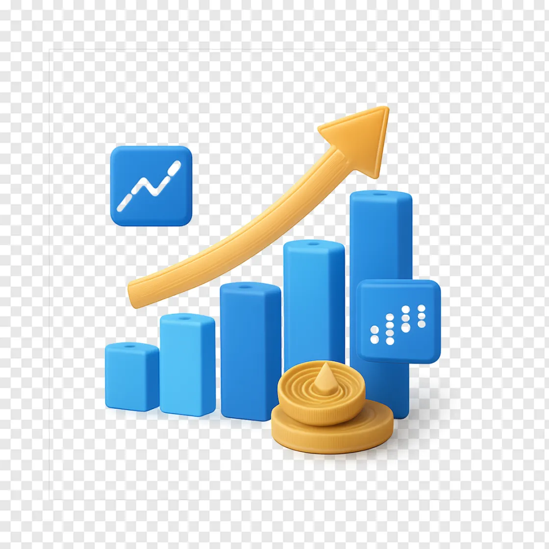 Stock Market Growth Chart PNG Transparent Image