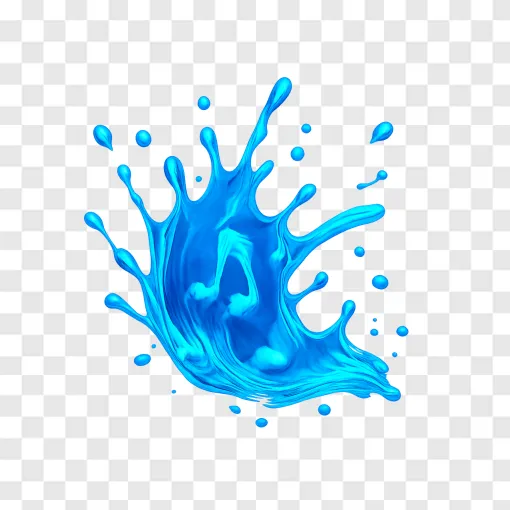 Neon Water Splash PNG Transparent Background