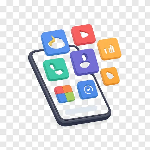 IOS Smartphone Interface Mockup PNG