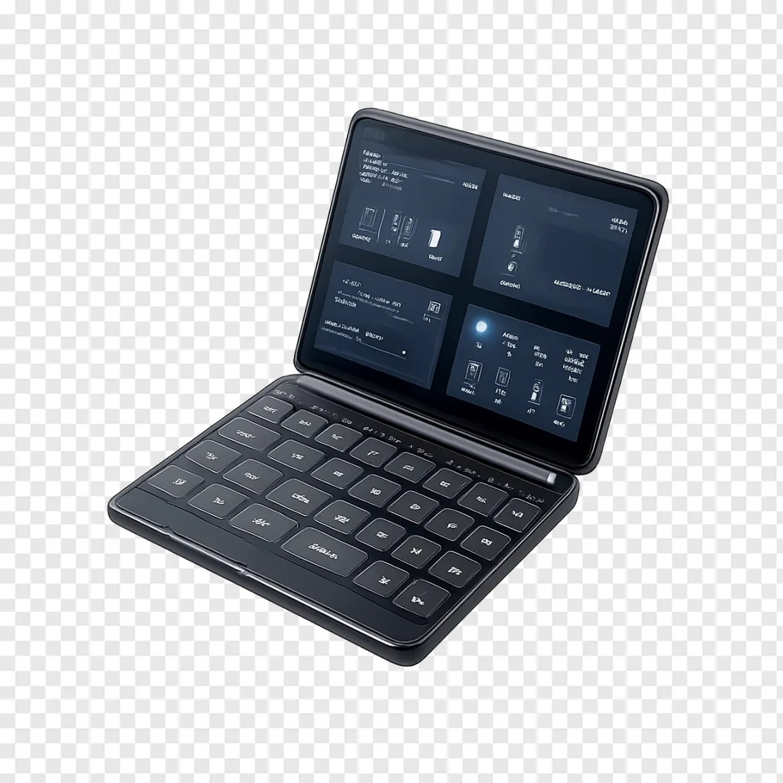Futuristic Foldable Smartphone Mockup PNG