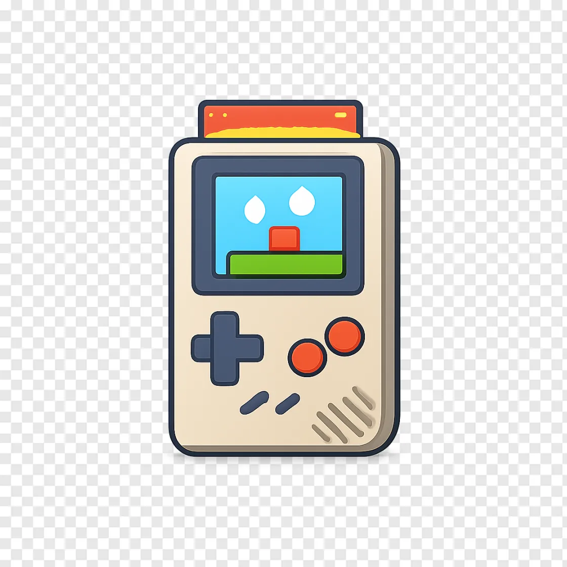 Retro Handheld Game Console PNG Transparent Image