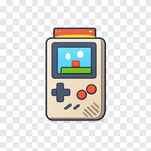 Retro Handheld Game Console PNG Transparent Image