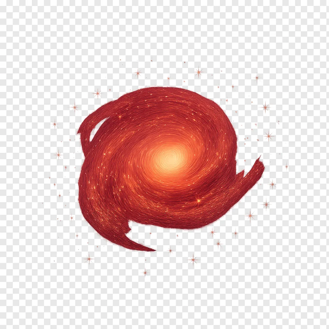 Glowing Red Galaxy PNG Transparent Background
