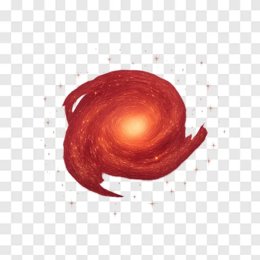 Glowing Red Galaxy PNG Transparent Background