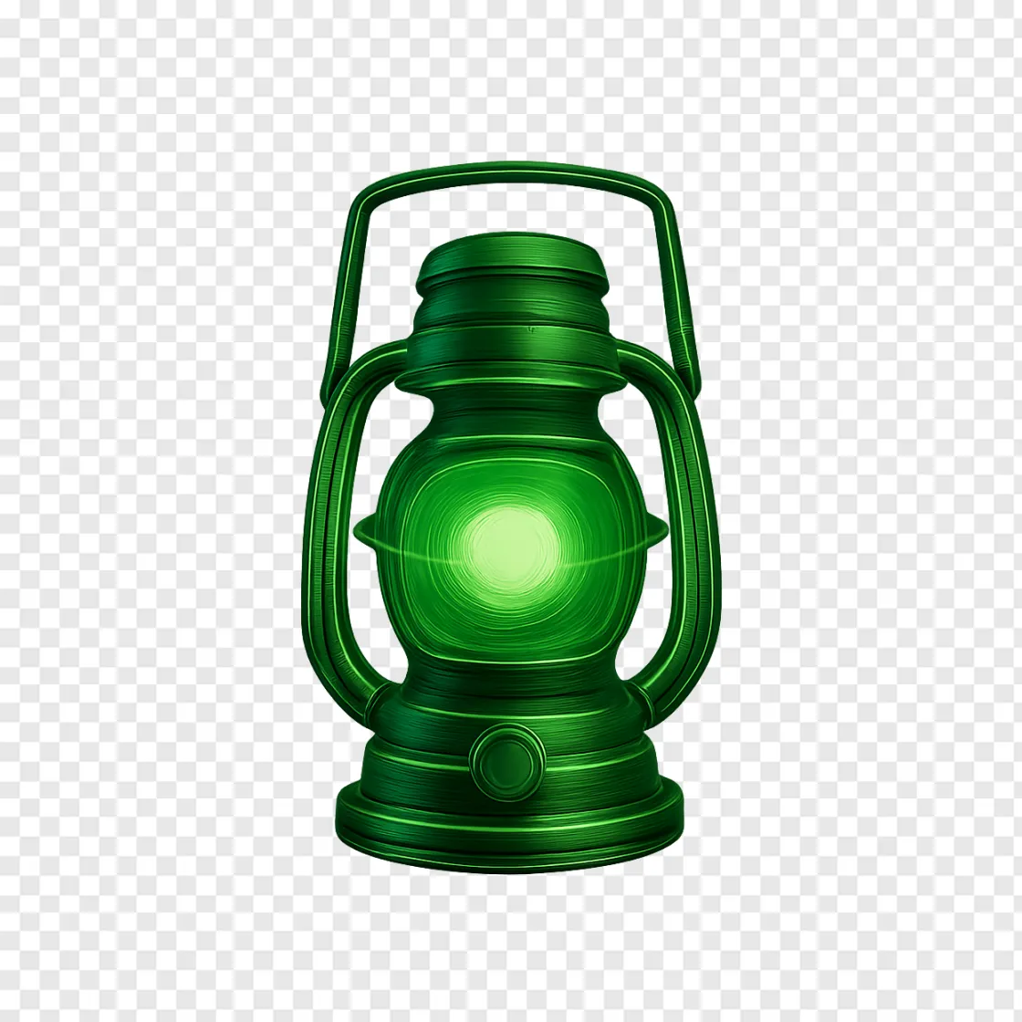 Glowing Green Lantern PNG Transparent Image