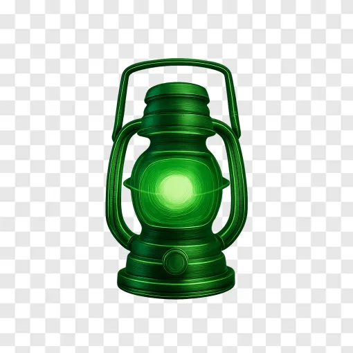 Glowing Green Lantern PNG Transparent Image