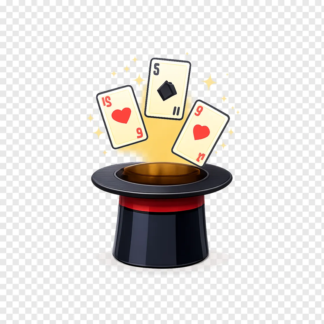 Magic Hat With Playing Cards PNG