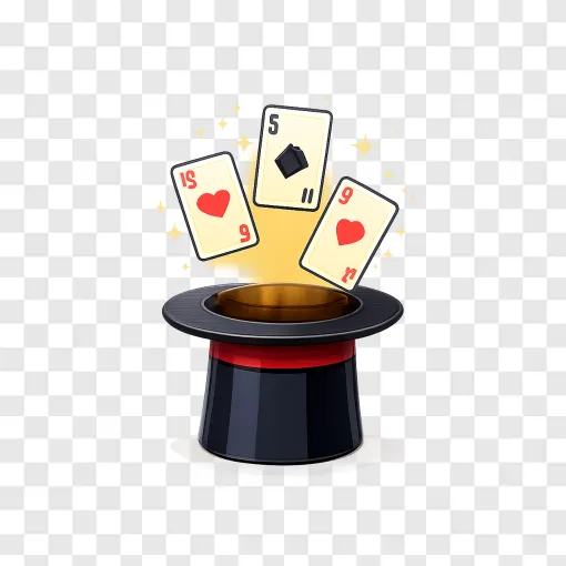 Magic Hat With Playing Cards PNG