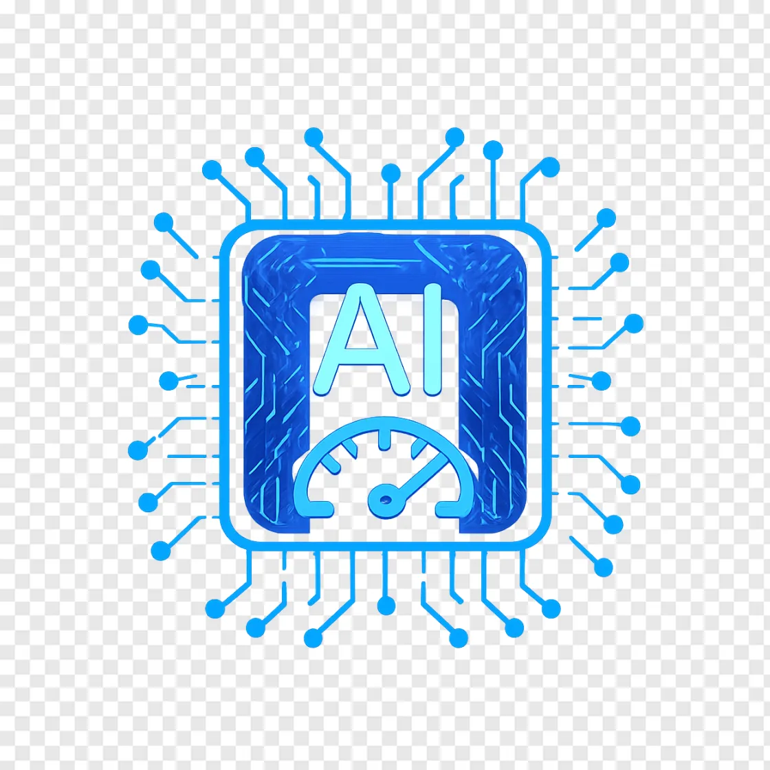 Futuristic AI Microchip PNG
