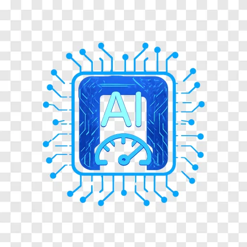 Futuristic AI Microchip PNG