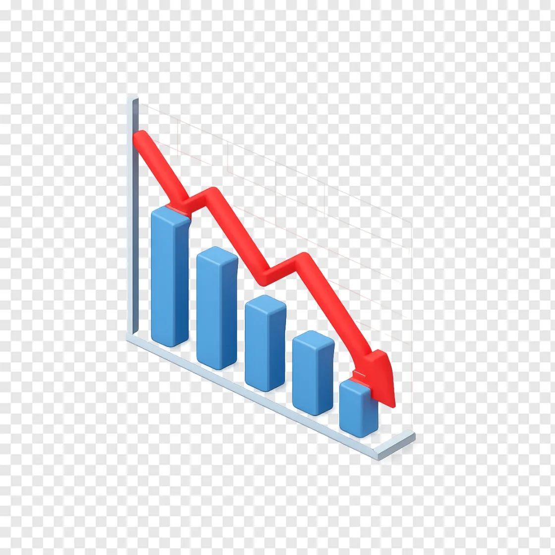 Stock Market Down Trend Chart PNG