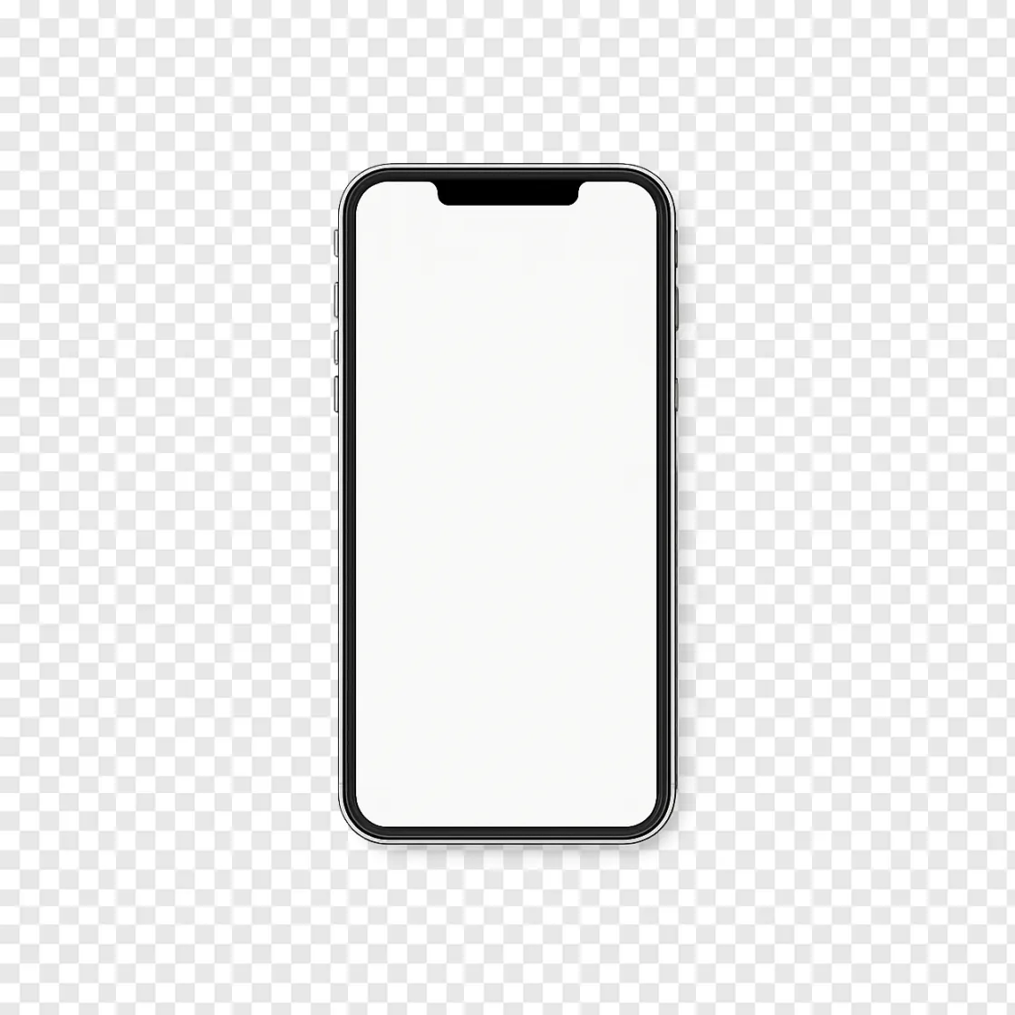 Modern Smartphone Mockup PNG Transparent Background
